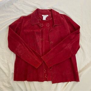 Coldwater Creek Red Leather Jacket